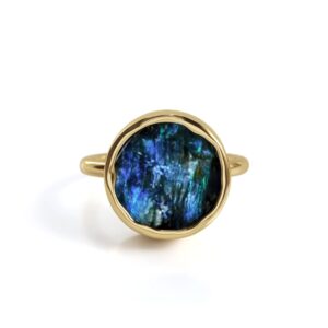 Anel Sola com Labradorite