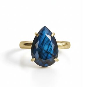 Anel Lunar com Labradorite
